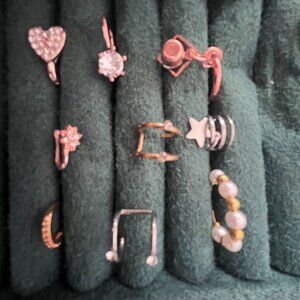 NEW Rose Gold Tone Fashion Nose Rings LOT Statement Earrings Crystal Bohemian